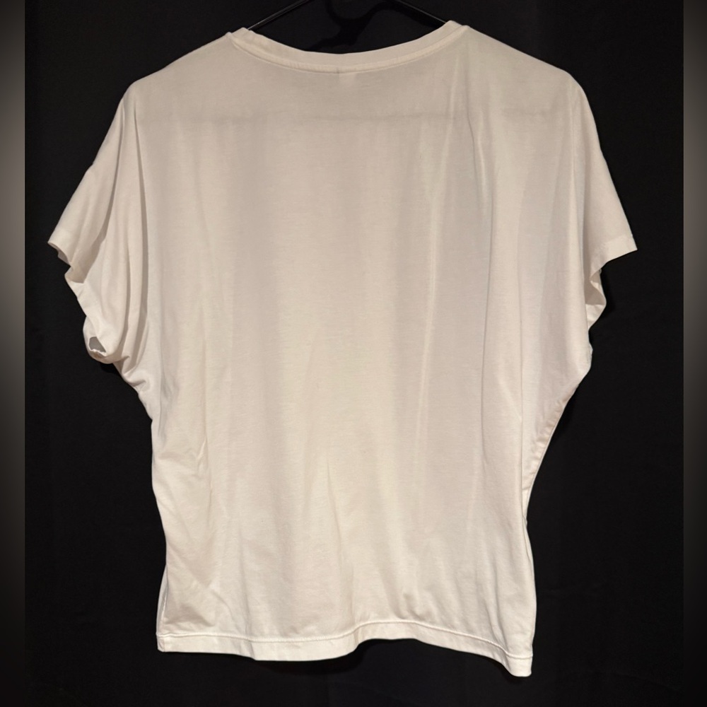 Uniqlo Airism Drape T-Shirt, Short Sleeve Top, White, XS - Picture 4 of 16